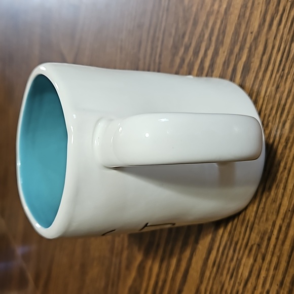 RAE DUNN "CHUG" Mug -White w/Teal Blue Interior-Artisan Collection Magenta - Picture 2 of 6